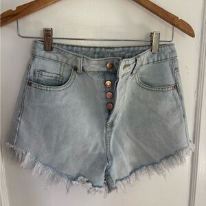 Wild Fable Light Blue Denim Raw Hem Shorts